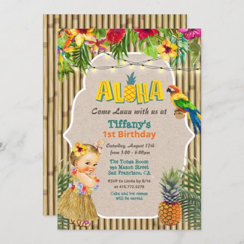 ANY AGE _ Aloha Luau Tropical Birthday Invitation