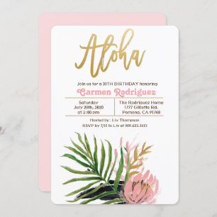 ANY AGE - Aloha Tropical Birthday Invitation