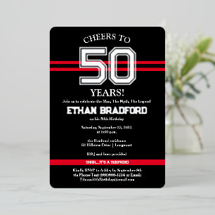 ANY AGE - ANY COLORS Sports Look Birthday Foil Invitation