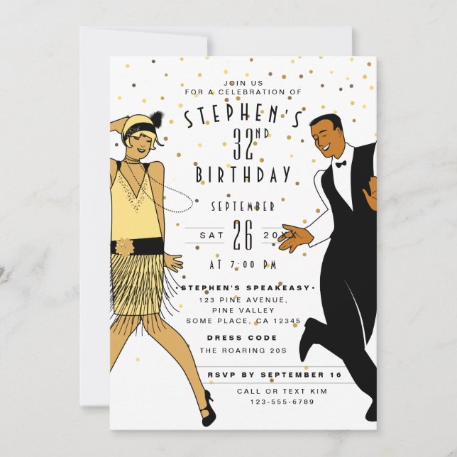 ANY AGE Art Deco/Great Gatsby/1920s Birthday Party Invitation | Zazzle