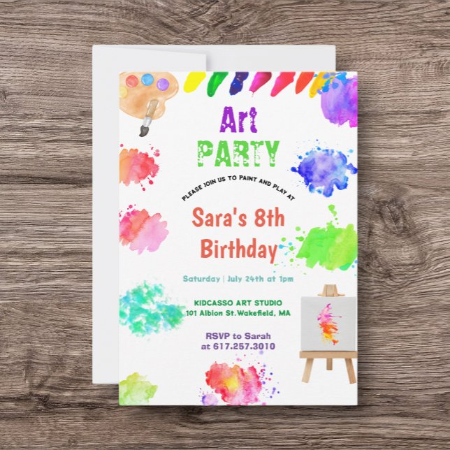 ANY AGE Art Party Paint Party Birthday Invitation (Creator Uploaded)