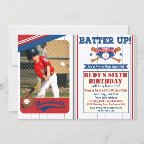 ANY AGE _ Baseball Birthday Party Invitation