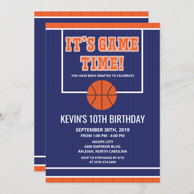 ANY AGE - Basketball Birthday Invitation (Front/Back)
