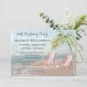Any Age Beach Theme Birthday Party   Invitation (Standing Front)
