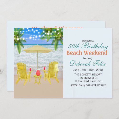 ANY AGE _ Beach Weekend Itinerary Invitation