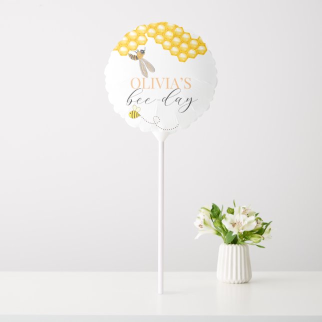 Any age, bee theme birthday  balloon (In SItu)