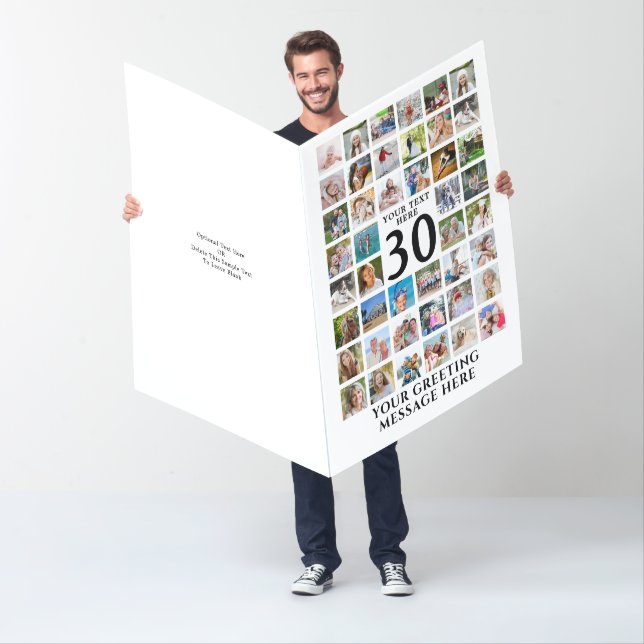 Any Age Birthday 45 Photo Collage Custom Card (In Situ)