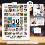 Any Age Birthday 45 Photo Collage Custom Card<br><div class="desc">Celebrate any BIG birthday with BIG memories on a BIG photo collage greeting card featuring 45 pictures (44 on the front and 1 inside). Personalize with your custom text and well wishes as all text is editable on the cover and throughout the card. CHANGES: Change the text font style, size,...</div>