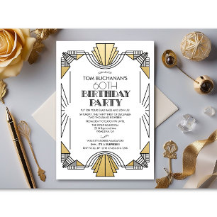 ANY AGE -  Birthday Art Deco 1920s Invitation