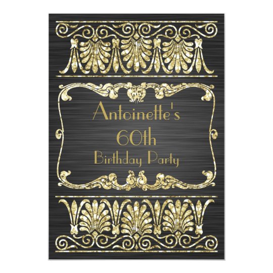 any age birthday art deco greek arabesque invitation zazzle com