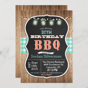 ANY AGE - Birthday BBQ Barbecue Chalk Invitation
