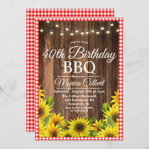 ANY AGE - Birthday BBQ Sunflower Invitation