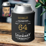 Any Age Birthday Black Gold Legendary Photo Can Cooler<br><div class="desc">A personalized elegant can cooler that is easy to customize for that special birthday party occasion. Add your favorite photo for a unique touch.</div>