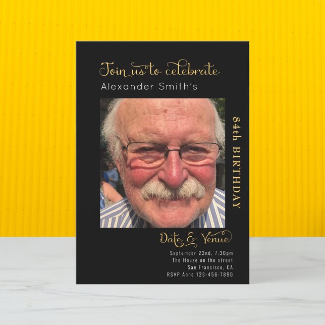 Any Age Birthday Black Invitation (Creator Uploaded)