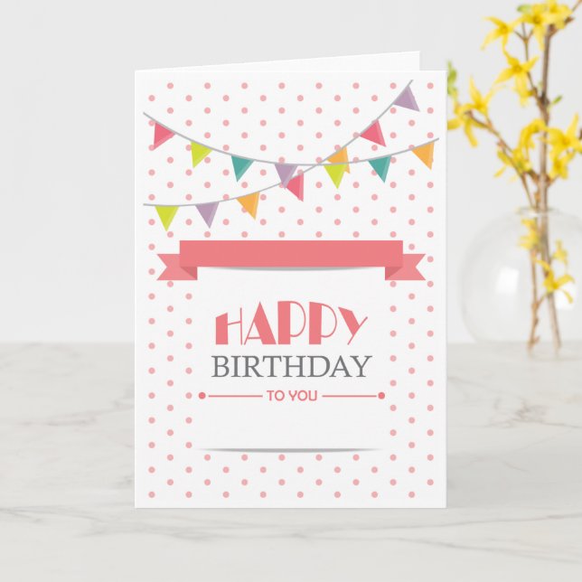  Any age Birthday Custom Name Card (Yellow Flower)