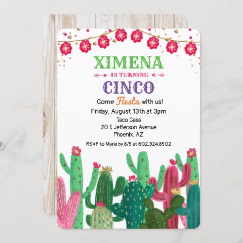 ANY AGE _ Birthday Fiesta Cactus Invitation