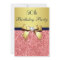 Any Age Birthday Gold Navy Coral Sequins Bow