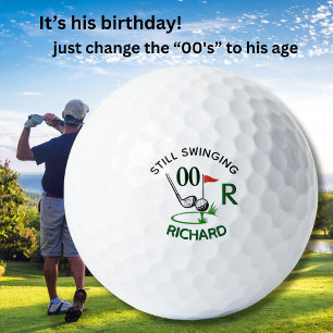 *ANY AGE Birthday Men's Monogram Name Golf Balls