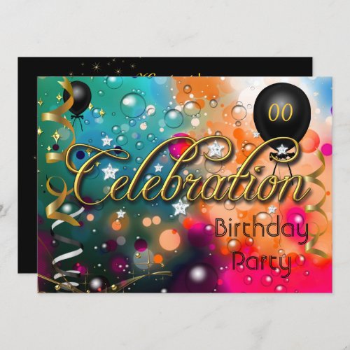 Any Age Birthday Party Celebration Teens or Adults Invitation