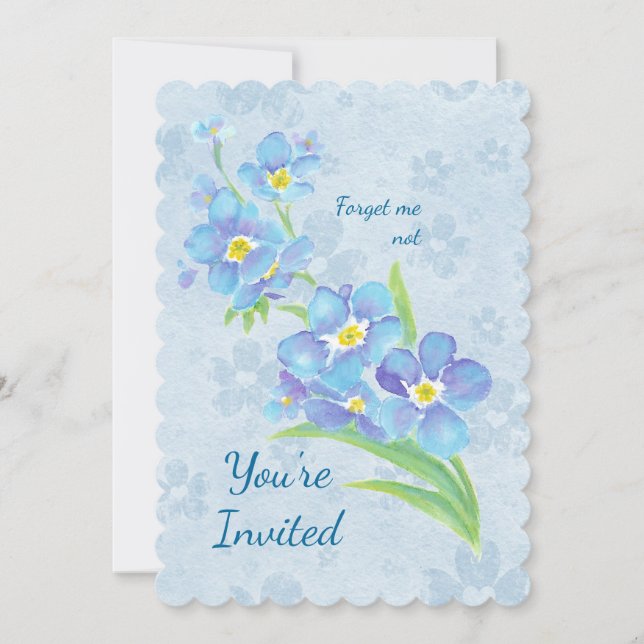 Any Age Birthday Party Forget-me-not Flower Invitation (Front)