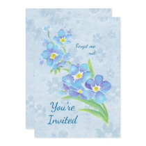 Any Age Birthday Party Forget-me-not Flower Invitation