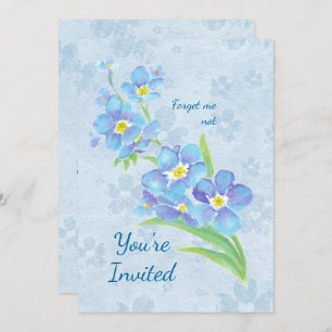 Any Age Birthday Party Forget-me-not Flower Invitation