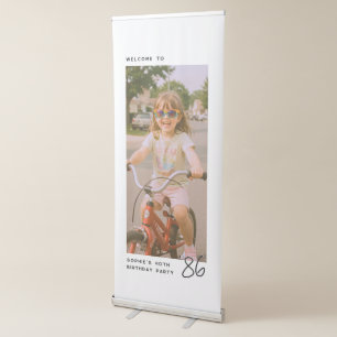Any Age Birthday Party Personalized Photo Welcome Retractable Banner