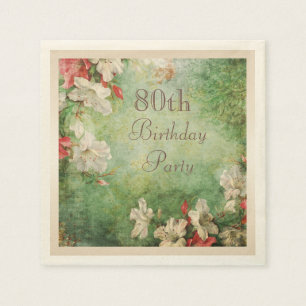 Any Age Birthday Party Shabby Chic Hibiscus Paper Napkins