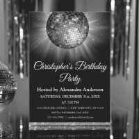 Any Age Birthday Party Silver Sparkle Disco Ball