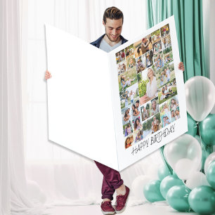 Any Age Birthday Photo Collage 31 Picture Giant Card
