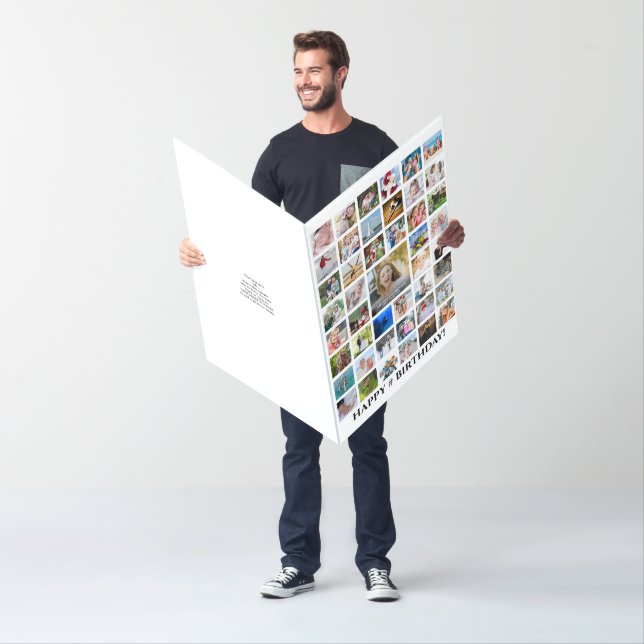 Any Age Birthday Photo Collage 45 Photos Custom Ca Card (In Situ)