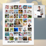 Any Age Birthday Photo Collage 45 Photos Custom Card<br><div class="desc">Celebrate a BIG birthday with BIG memories on a BIG photo collage greeting card! Customize with your personal greeting and well wishes as all text is editable on the cover as well as inside and on the back. PHOTO TIP: For fastest/best results, choose a photo with the subject in the...</div>