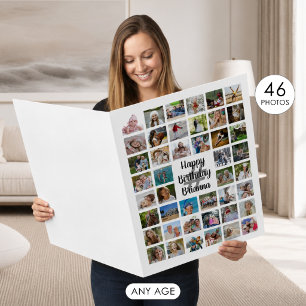Any Age Birthday Photo Collage 46 Photos Custom Card