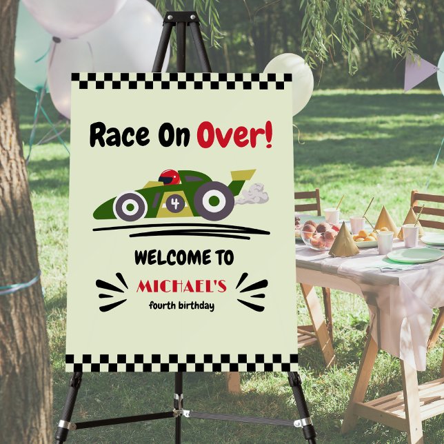 Any Age Birthday Ready Set Go Green Race Car Foam Board (Creator Uploaded)