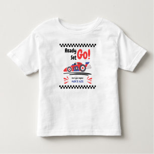 Any Age Birthday Ready Set Go Red Blue Race Car Toddler T-shirt