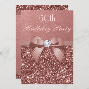 Thank You card Pink glitter on black Sixty years Adult 60th b-day printable invite Sixtieth birthday party PDF editable Invitation