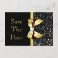 Any Age Birthday Save The Date Black and Gold