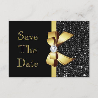 Any Age Birthday Save The Date Black and Gold
