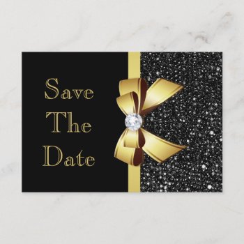 Any Age Birthday Save The Date Black And Gold by GroovyGraphics at Zazzle
