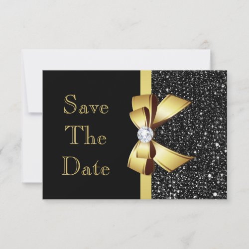Any Age Birthday Save The Date Black and Gold