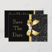 Any Age Birthday Save The Date Black and Gold (Front/Back)
