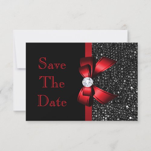 Any Age Birthday Save The Date Black and Red
