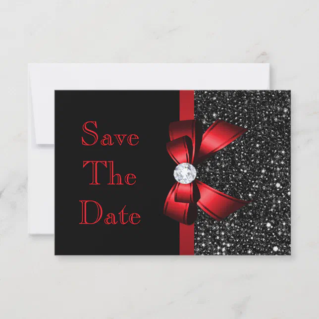 Any Age Birthday Save The Date Black and Red | Zazzle