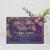ANY AGE - Birthday Weekend Lights Invitation (Standing Front)