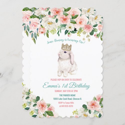 ANY AGE _ Bunny Watercolor Birthday Invitation