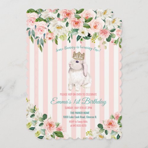 ANY AGE _ Bunny Watercolor Birthday Invitation