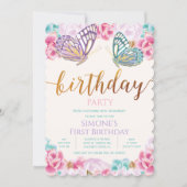 ANY AGE - Butterfly Birthday Invitation (Front)