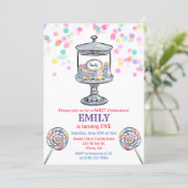 ANY AGE - Candy Jar Sweet Birthday Invitation (Standing Front)