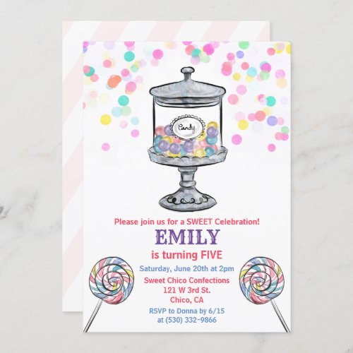 ANY AGE _ Candy Jar Sweet Birthday Invitation