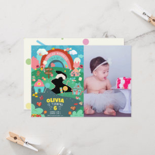 Any age, Candy theme photo birthday  Invitation